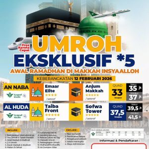 Umroh Eksklusif Awal Ramadhan 9 Hari - 12 Februari 2026